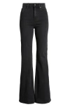 Shop Hidden Jeans Seamed High Waist Flare Jeans In Charcoal