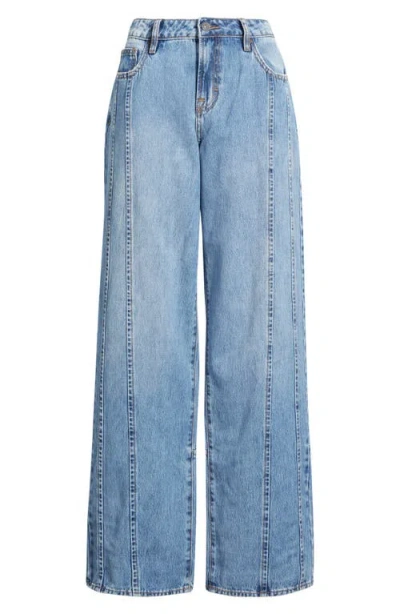 Hidden Jeans Seamed Wide Leg Dad Jeans In Blue