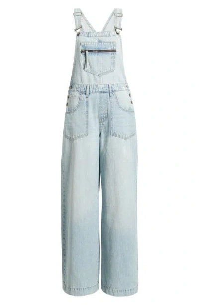 Hidden Jeans Super Wide Leg Overalls In Blue