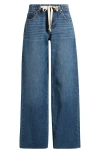 Hidden Jeans Tie Waist Baggy Wide Leg Jeans In Dark Wash