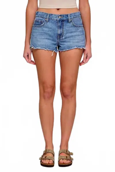 Hidden Kayla Relaxed High Rise Jean Shorts In Blue Denim