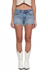 Hidden Kayla Relaxed Rivet Jean Shorts In Medium Wash In Blue