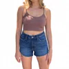 Hidden Korina Shorts In Dark Denim In Brown
