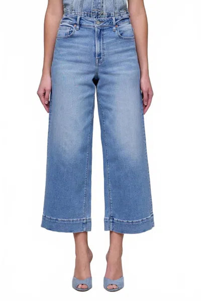 Hidden Light Stretch Crop Wide Leg Jeans In Blue