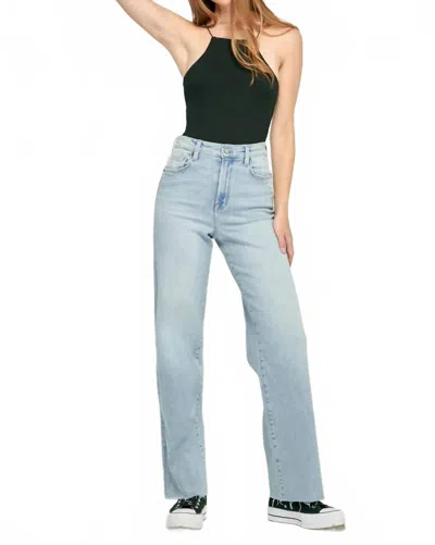 Hidden Logan Clean Classic Stretch Dad Jeans In Light Wash In Blue