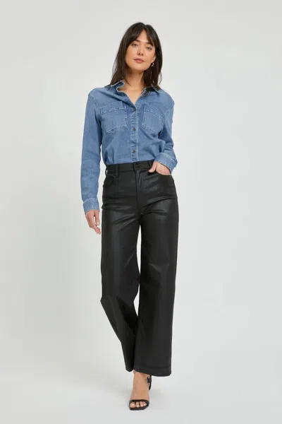 Hidden Logan Coated Dad Jeans In Black
