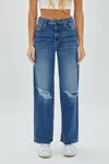 Hidden Logan Grinded Stretch Dad Jeans In Dark Wash