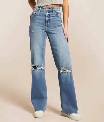 Hidden Logan Dad Stretch Jean In Medium Light Wash In Blue