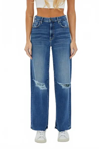 Hidden Logan Dark Wash Dad Jean In Blue