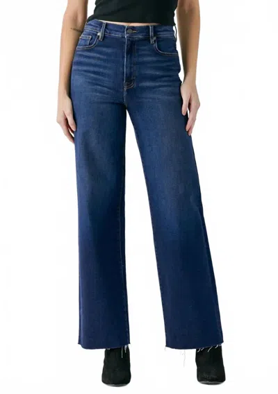 Hidden Logan High Rise Denim Dad Jeans In Dark Blue