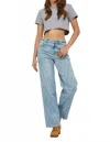 Hidden Logan High Waist Dad Jeans In Light Wash In Blue