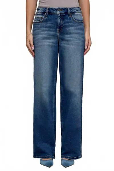 Hidden Logan Mid Rise 31" Inseam Dad Jeans In Dark Vintage In Multi