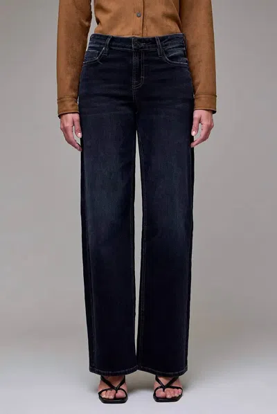 Hidden Logan Mid Rise Dad Jean In Charcoal In Blue