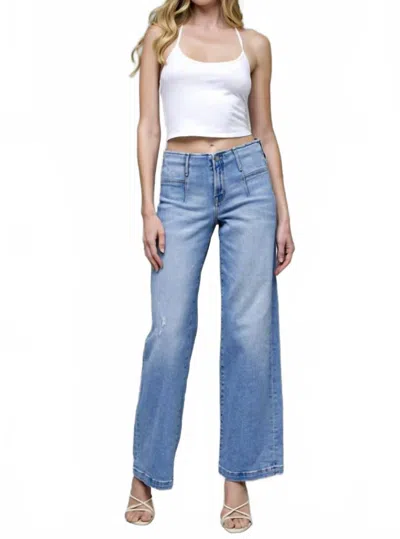 Hidden Logan Mid Rise Jeans In Light Wash In Multi