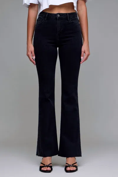 Hidden Logan Raw Hem Flare Jean In Black