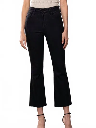 Hidden Madison High Rise Coated Cropped Flare Pants In Black