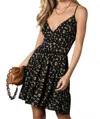 Hidden Margret Spaghetti Strap Ruffle Dress In Black In Black