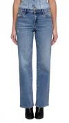Hidden Mid Rise Wide Straight Jeans In Medium Vintage Wash In Blue