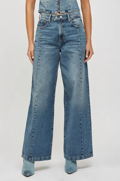 Hidden Moto Wide Leg Jeans In Blue