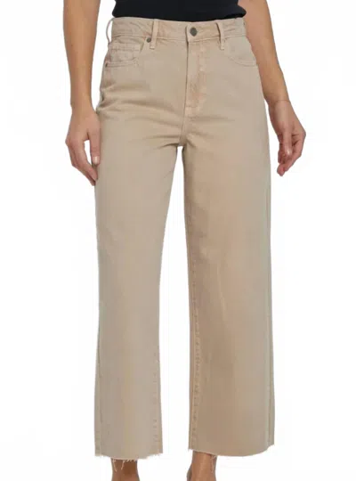 Hidden Nori Clean Cropped Wide Leg Jeans In Khaki In Neutral