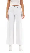 Hidden Nori Clean Cropped Wide Leg Jeans In White In White