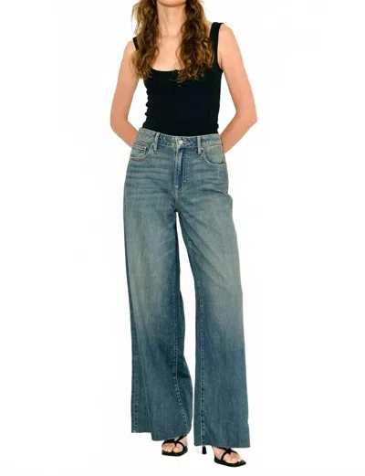 Hidden Nori High Rise Super Wide Leg Baggy Jeans In Vintage Wash In Blue