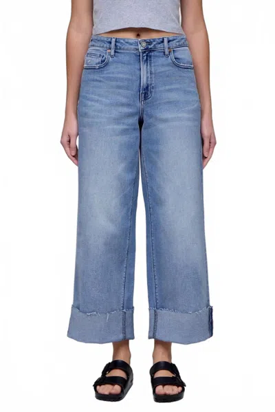 Hidden Nori High Rise Wide Leg Jean In Medium Light In Blue