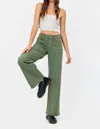 Hidden Nori High Rise Wide Leg Jeans In Green