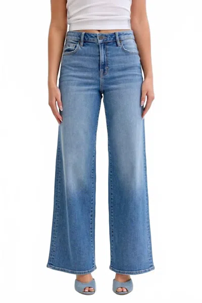 Hidden Nori High Rise Wide Leg Jeans In Medium Blue