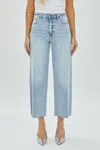 Hidden Nori High Waist Cropped Wide Pants In Light Blue In Blue