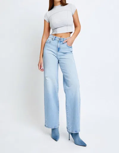 Hidden Nori High Waist Wide Leg Jean In Light Blue