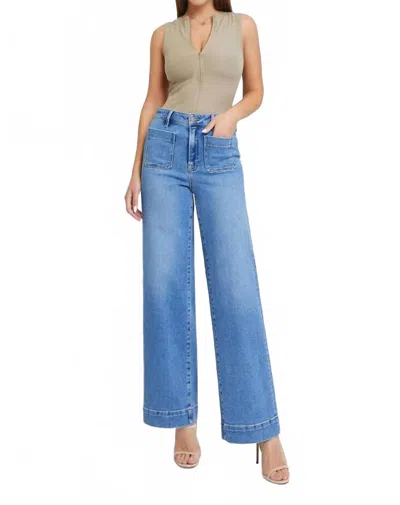 Hidden Nori High Waist Wide Pant In Medium Blue