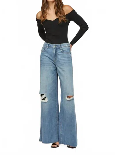 Hidden Nori Oversized Destressed Jean In Medium Blue