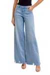 Hidden Nori Super Wide Leg Jeans In Vintage Light Blue Wash In Blue