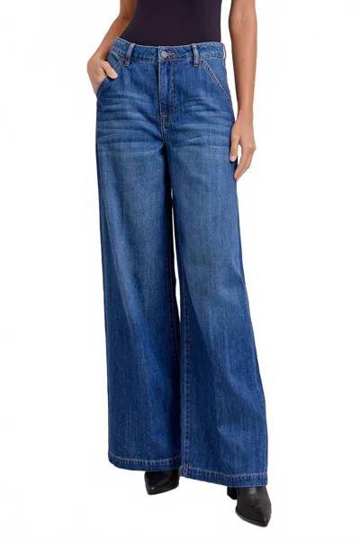 Hidden Nori Trouser Wide Leg Jeans In Dark Wash In Blue