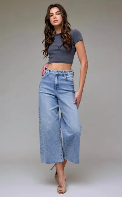 Hidden Nori Wide Leg Jeans In Medium Light Wash In Blue