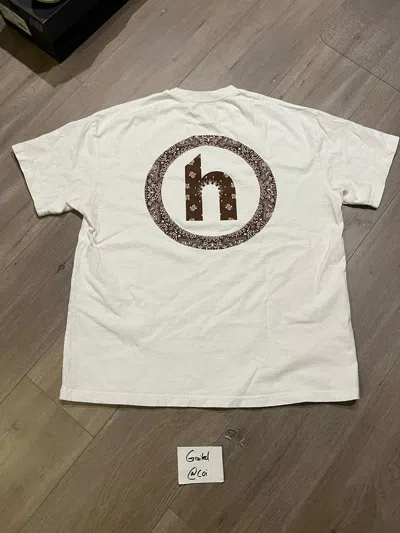 Pre-owned Hidden Ny Brown Bandana Logo T Shirt In White
