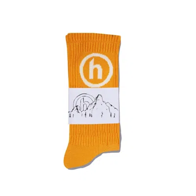 Pre-owned Hidden Ny Crew Socks In Orange