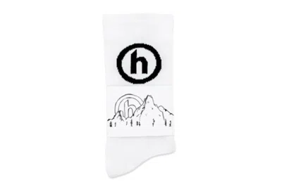 Pre-owned Hidden Ny H Logo Socks White/black