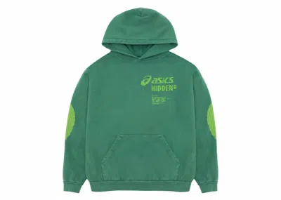 Pre-owned Hidden Ny Men's  X Asics Asciis Hoodie In Green