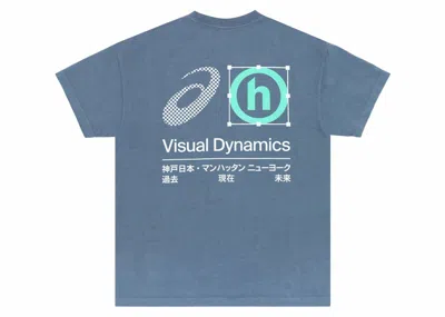 Pre-owned Hidden Ny Men's  X Asics Visual Dynamics Tee Shirt In Blue