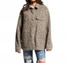 Hidden Oversized Button Down Shacket In Cheetah Print In Gray