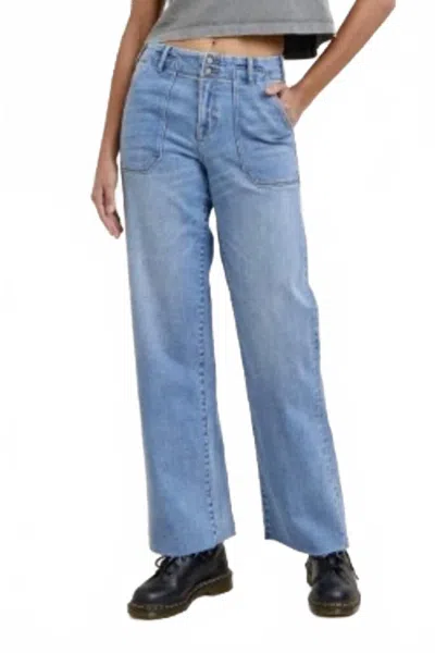 Hidden Patch Pocket Jeans In Blue