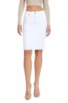 Hidden Peyton Knee Length Stretch Skirt In White In White