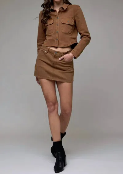 Hidden Peyton Mini Skirt In Light Brown
