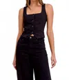 Hidden Razor Back Wash Stretch Vest In Black In Purple