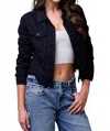 Hidden Rebel Frayed Bottom Fitted Jacket In Black In Black