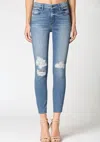 HIDDEN RENEE RIPPED SKINNY JEANS IN MEDIUM BLUE