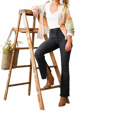 Hidden Ryan Hi-rise Outside Slit Bootcut Jeans In Charcoal In Black