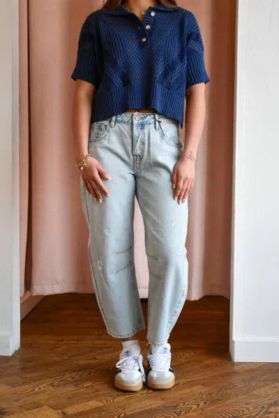 Hidden Sammie Barrel Jean In Vintage In Multi